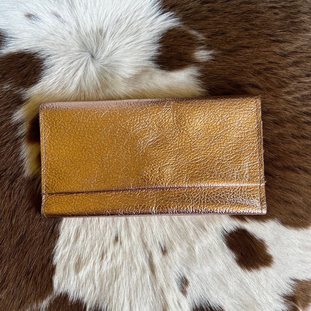 Able Metallic Gold Leather Wallet